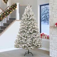 Kunstkerstboom met 300 LED Groen en Wit 270 cm PVC en Metaal - thumbnail