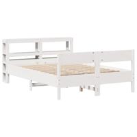 Bedframe zonder matras massief grenenhout wit 120x190 cm - thumbnail