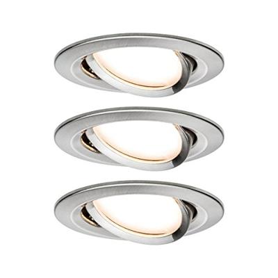 Paulmann 93483 Nova Inbouwlamp Set van 3 stuks LED LED 6 W IJzer (geborsteld) Paulmann 93483 Nova Inbouwlamp Set van 3 stuks LED LED 6 W IJzer (geborsteld)