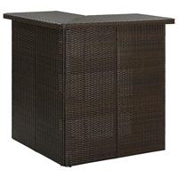 VidaXL Hoekbartafel 100x50x105 cm poly rattan bruin - thumbnail