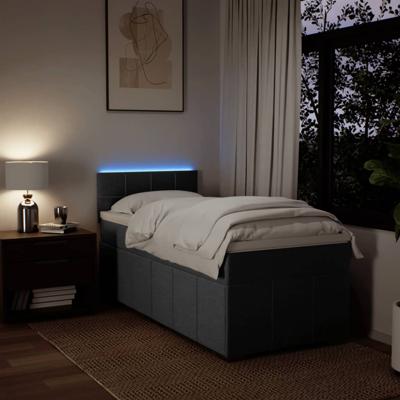 Boxspring met matras stof donkergrijs 120x200 cm - thumbnail