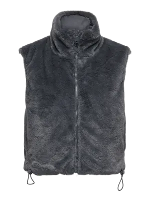 Only Onldana Life Faux Fur Waistcoat Cc Otw Vest 4765258 Blackened Pearl