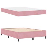 Bedframe met matras Roze en wit 140 x 200 cm Fluweel - thumbnail