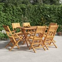 Tuinstoelen inklapbaar 6 st 55x61x90 cm massief teakhout - thumbnail