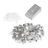 Digitus AK-219603-100 Digitus CAT 6 modulaire stekker voor ronde kabel - 100 stuks AK-219603-100 RJ45, stekker Aantal polen (sensoren) 8 Zilver 100 stuk(s) - thumbnail