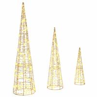 Kerstboom met 90 LED 3 pcs Warmwit 40 cm 60 cm 80 cm PET - thumbnail