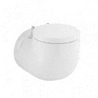 Wandtoilet Sanindusa WCA Rond Keramiek met Zitting Wit - thumbnail