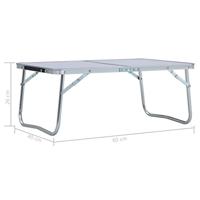 Campingtafel inklapbaar 60x40 cm aluminium wit - thumbnail