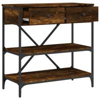 Wandtafel 75x34,5x75 cm bewerkt hout gerookt eikenkleurig - thumbnail