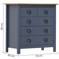 VidaXL Dressoir hill 79x40x80 cm massief grenenhout grijs - thumbnail