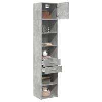 Opbergkast smal 45x42,5x225 cm bewerkt hout betongrijs - thumbnail