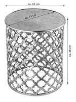 SVJ Bijzettafel Rond - 41 x 41 x 48 cm - Aluminium - Zilver - thumbnail