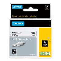 Dymo IND krimpkous zwart op wit, 6 mm x 1,5 meter label krimpkous - thumbnail