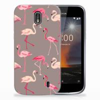 Nokia 1 | TPU Hoesje | Flamingo - thumbnail