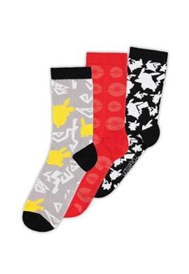 Pokémon - Crew Socks 3-Pack (Pikachu & Pokeballs)