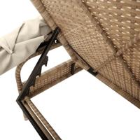 Ligbed met luifel poly rattan beige - thumbnail