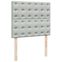 Boxspring met matras fluweel lichtgrijs 120x190 cm - thumbnail