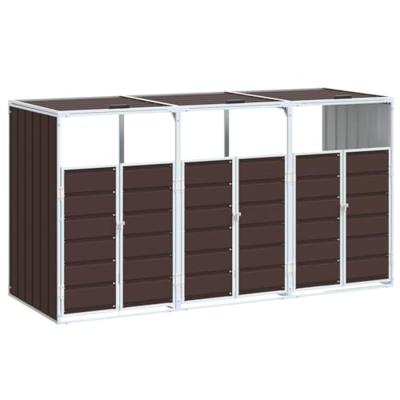 Containerberging voor 3 containers 216x81x115 cm staal bruin Containerberging voor 3 containers 216x81x115 cm staal bruin