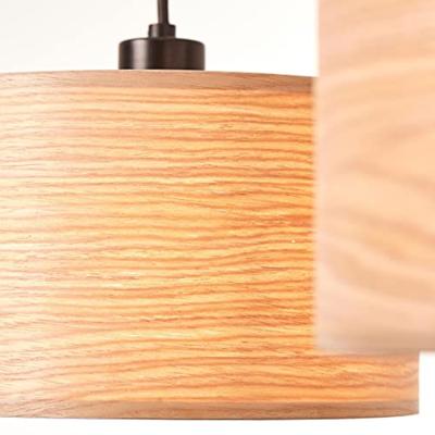 Brilliant HanglampRomm 3-lichts zwart met houtbruin - 99491/76