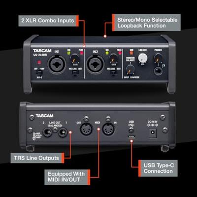 Tascam US-2X2HR audio-opname-interface