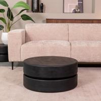 LABEL51 Ronde Salontafel 'Milly' Mangohout, 70cm, kleur Zwart - thumbnail