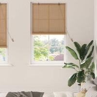 VidaXL Rolgordijn met gordijnen bruin 90 x 220 cm bamboe - thumbnail