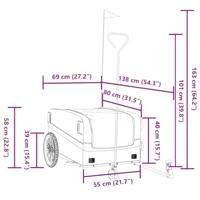 VidaXL Fietstrailer 45 kg ijzer zwart en oranje - thumbnail