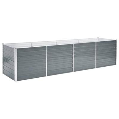 Plantenbak verhoogd 320x80x77 cm gegalvaniseerd staal grijs