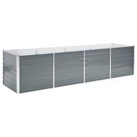 VidaXL Plantenbak verhoogd 320x80x77 cm gegalvaniseerd staal grijs - thumbnail