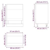 Ovenkast Lucca bewerkt hout zwart - thumbnail