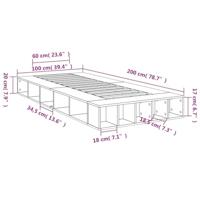 Bedframe bewerkt hout bruin eikenkleur 100x200 cm - thumbnail