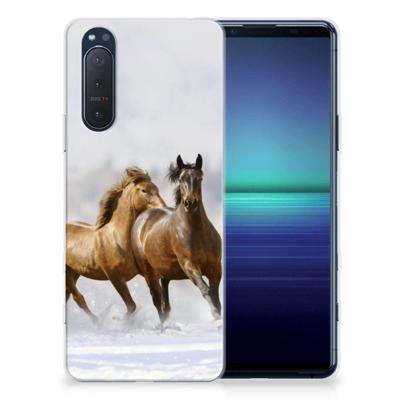 Sony Xperia 5II | TPU Hoesje | Paarden Sony Xperia 5II | TPU Hoesje | Paarden