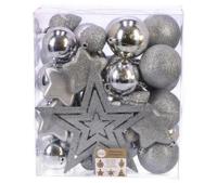 House of Seasons Kerstboom Decoratie Kunststof Zilver 40 Stuks - thumbnail