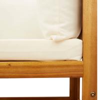 3-delige Loungeset met kussens massief acaciahout - thumbnail