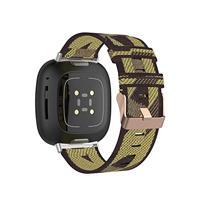 Fitbit Versa 3 & Sense 1 - Canvas nylon bandje - Geel - thumbnail
