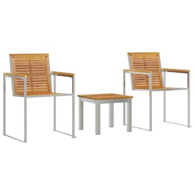 Ligstoel 3 pcs Bruin Massief Teakhout