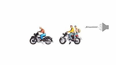 NOCH 12970 N Motorfiets figuren Geverfd, Scène met geluid NOCH 12970 N Motorfiets figuren Geverfd, Scène met geluid