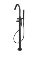 Wiesbaden Caral vrijstaande thermostatische badmengkraan mat zwart - thumbnail