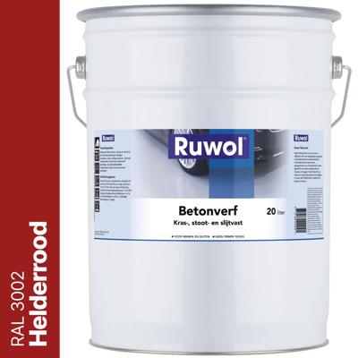 Ruwol Betonverf Helderrood (RAL 3002) 20 liter