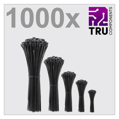 TRU COMPONENTS TC-12888560 T24CA072 Kabelbinder 3.6 mm Zwart UV-gestabiliseerd 1000 stuk(s)