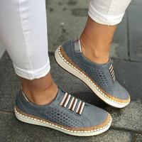 Dames sneakers ademende flats schoenen maat: 35 (blauw) - thumbnail