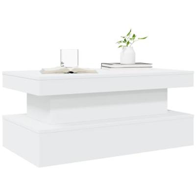 Salontafel met LED-verlichting 90x50x40 cm wit Salontafel met LED-verlichting 90x50x40 cm wit