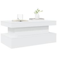 Salontafel met LED-verlichting 90x50x40 cm wit - thumbnail