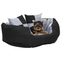 VidaXL Hondenkussen omkeerbaar en wasbaar 65x50x20 cm grijs en zwart - thumbnail