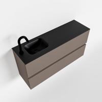 MONDIAZ ADA 100cm toiletmeubel smoke. LEX wastafel urban links 1 kraangat - thumbnail