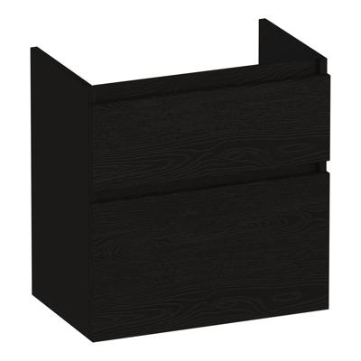 Brauer Delight - Onderkast Ondiep - 60 cm - met 2 Softclose Lades Greeploos en 1 Sifon Uitsparing - Timber Black