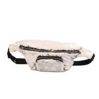 Pailletten taille tas dubbele kleur make-up tas zeemeermin portemonnees borst pack vrouwen meisje reizen mobiele telefoon tas (wit) - thumbnail