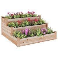 VidaXL Plantenbak verhoogd met voering 120x120x56 cm massief vurenhout - thumbnail