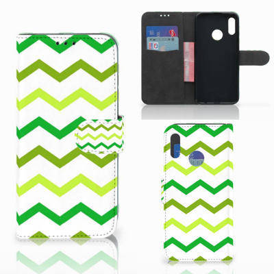 Honor 10 Lite Telefoon Hoesje Zigzag Groen Honor 10 Lite Telefoon Hoesje Zigzag Groen