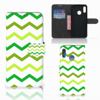 Honor 10 Lite Telefoon Hoesje Zigzag Groen - thumbnail